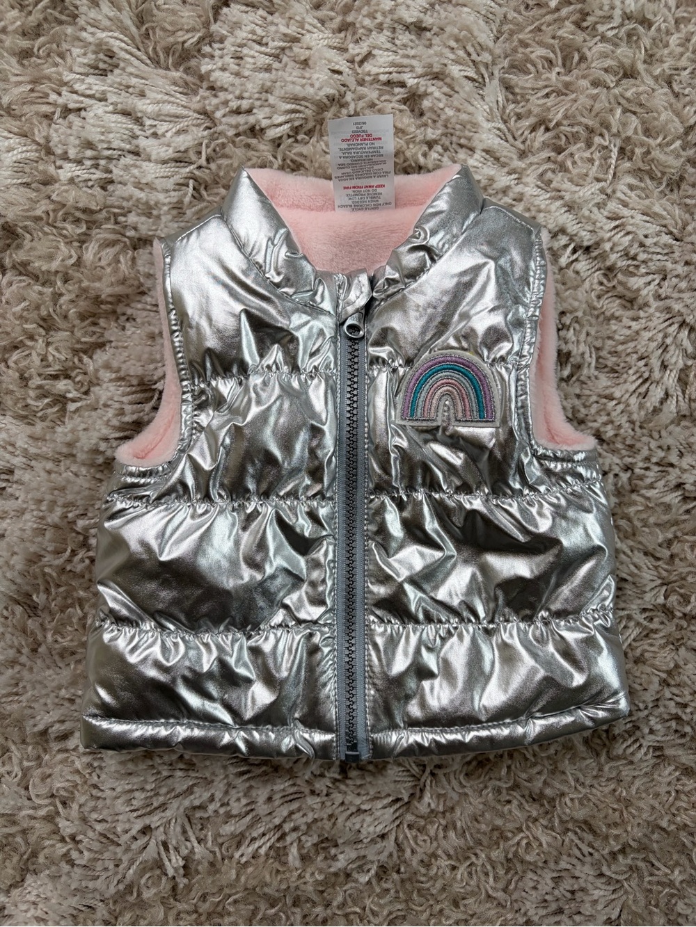 Girls' Silver Puffer Vest